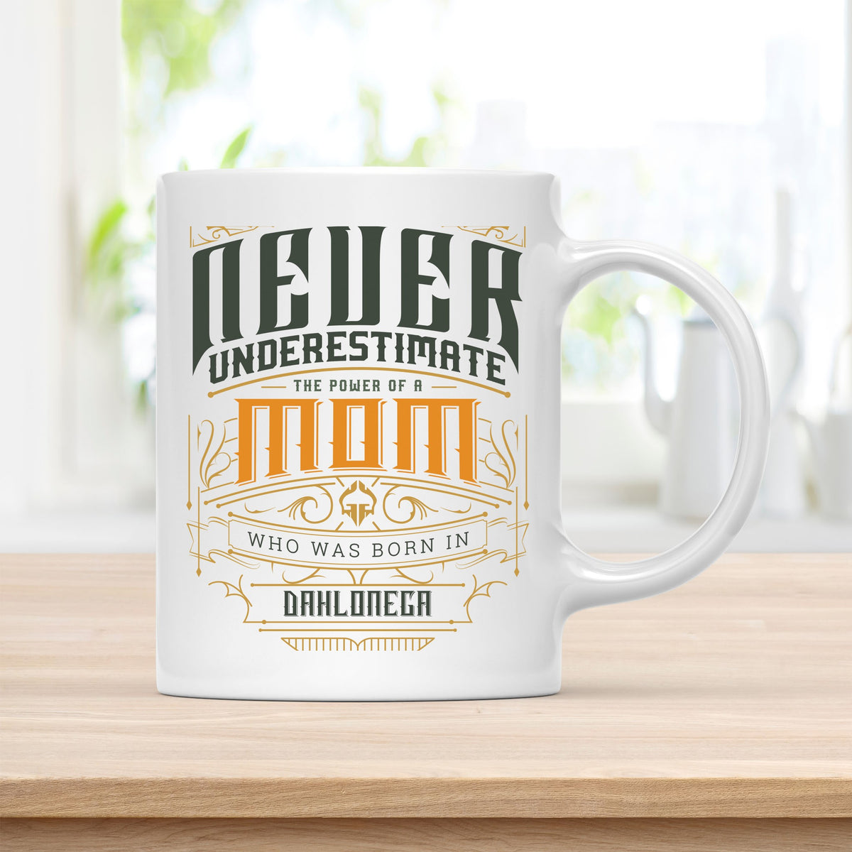 Personalized 11 oz Coffee Mug, Mom Born in Dahlonega Quote