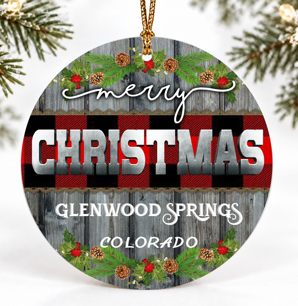 Vintage Classic Christmas Ornament for Glenwood Springs Colorado Quote