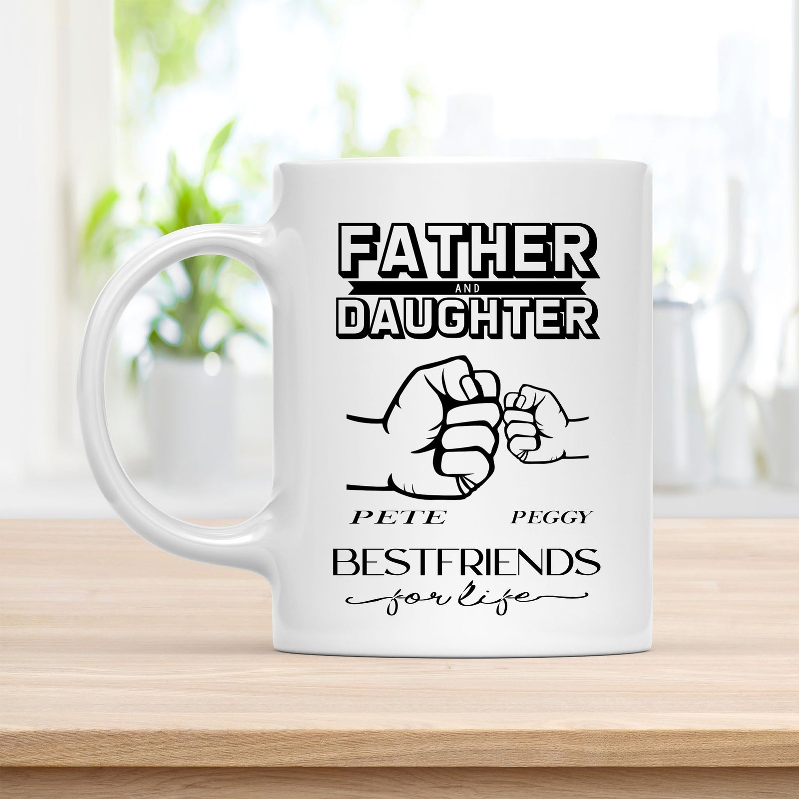 Personalized 11 oz Ceramic Dad Coffee Mug, Pete Peggy Quote