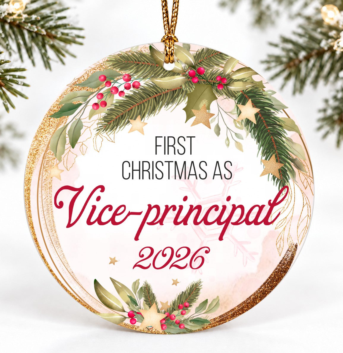 Christmas Ornament, First Christmas as Vice-principal 2026 Quote