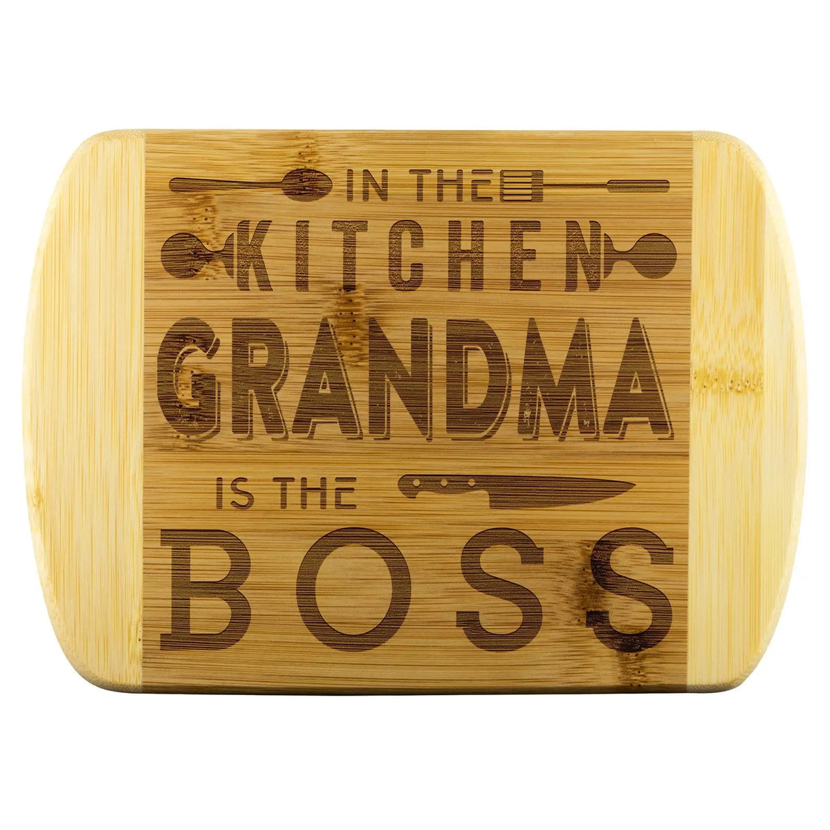 Manual - Bamboo Cutting Board - Grandma Boss in the Kitchen Quote of Things