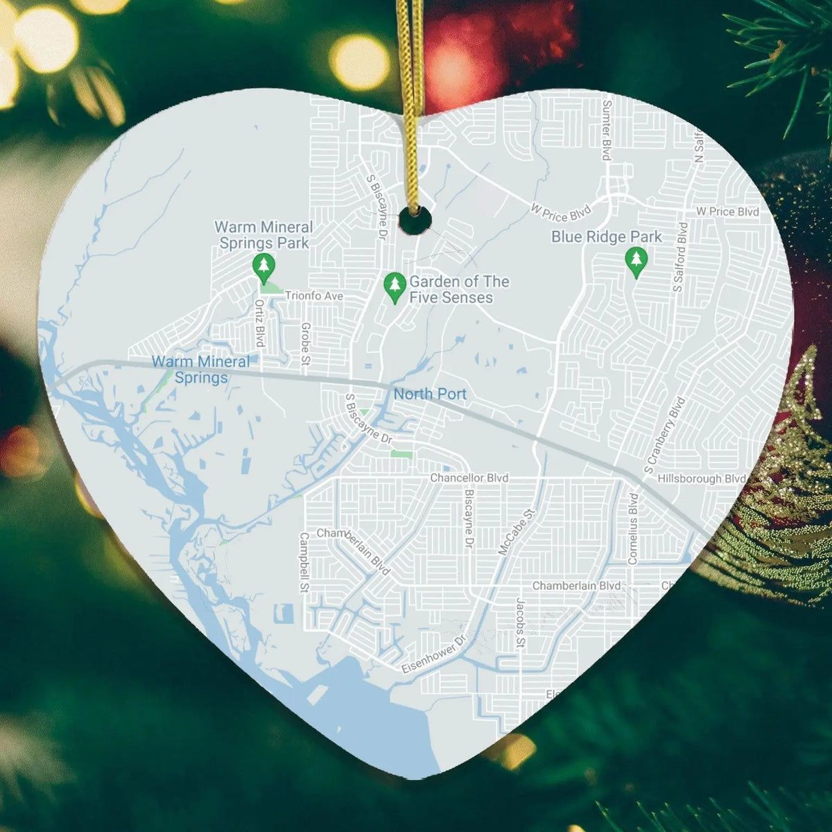 Manual - Christmas Ornament City Map Heart 3" Quote of Things