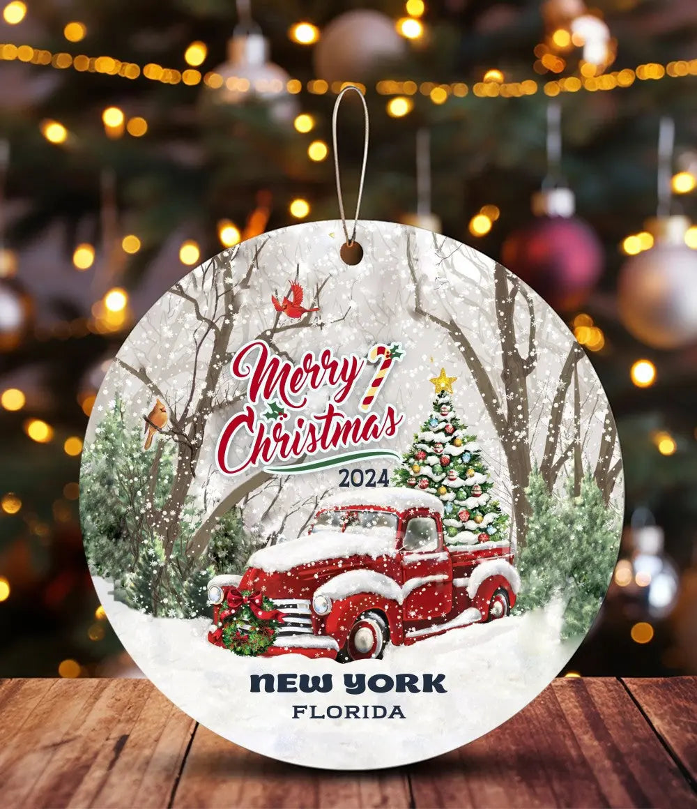 Manual - Christmas Ornament - Merry Christmas 2026 Newyork Florida Quote of Things