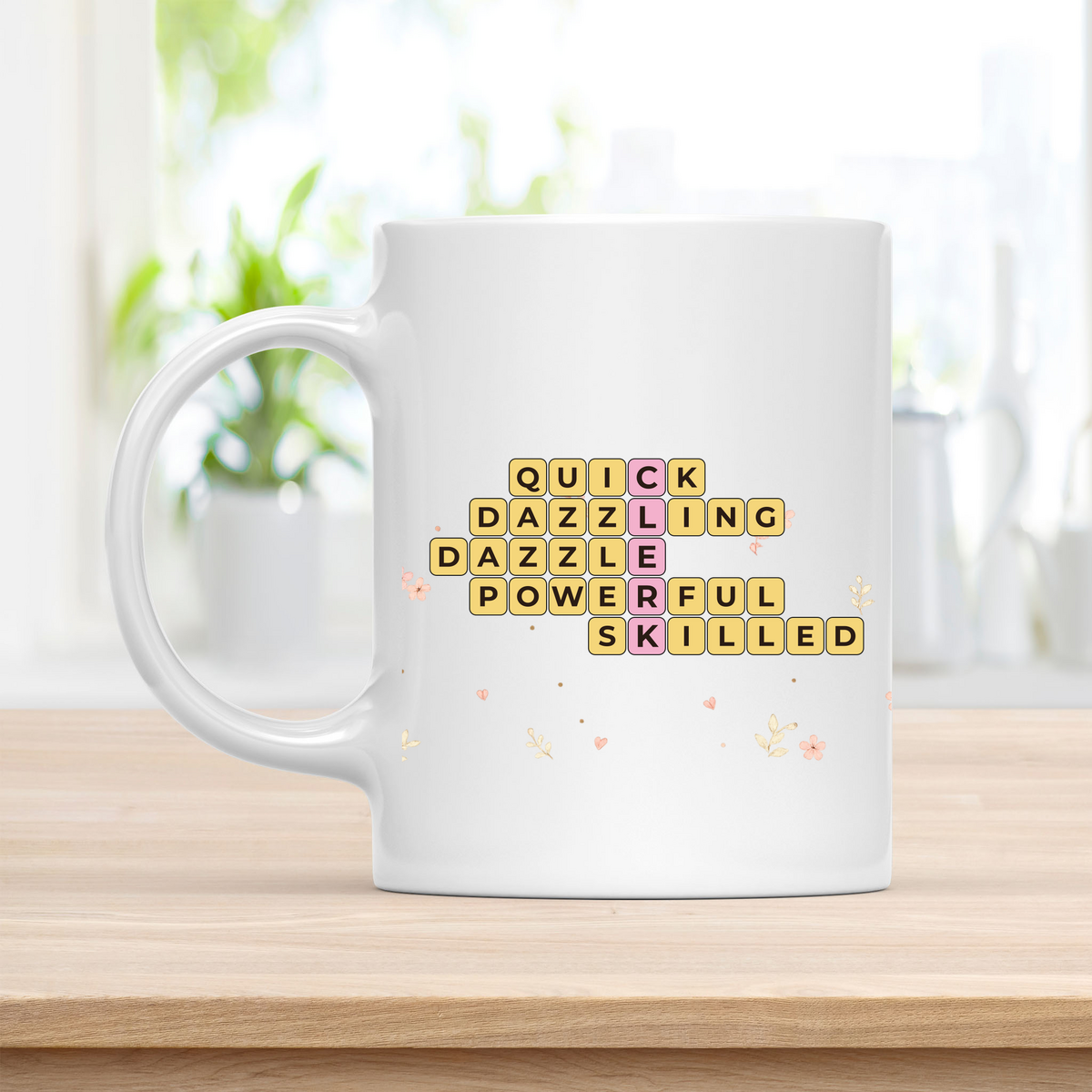 Personalized CLERK Crossword Mug – Empowering New Job Present customcat