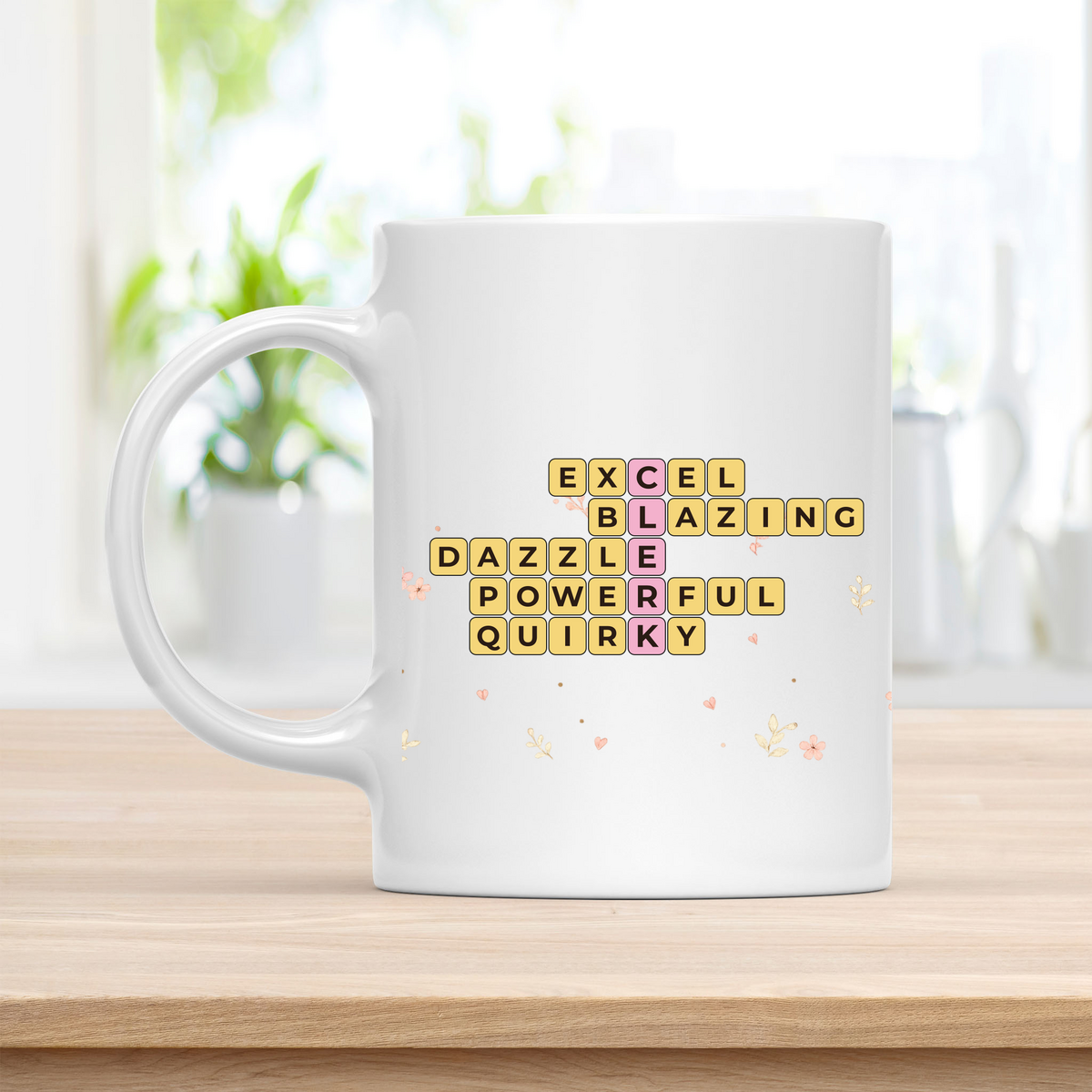 Personalized CLERK Crossword Mug – Quirky Birthday Gift for Her customcat