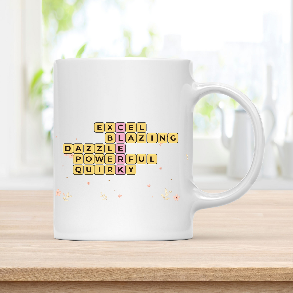 Personalized CLERK Crossword Mug – Quirky Birthday Gift for Her customcat