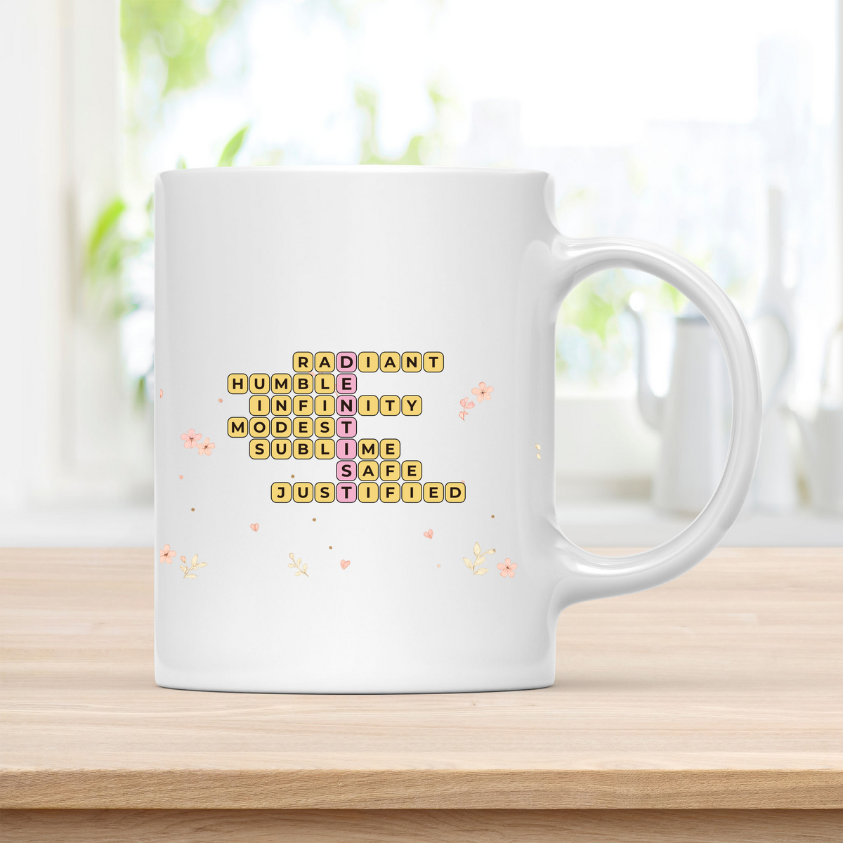 Personalized DENTIST Crossword Coffee Cup - Employee Anniversary Recognition customcat