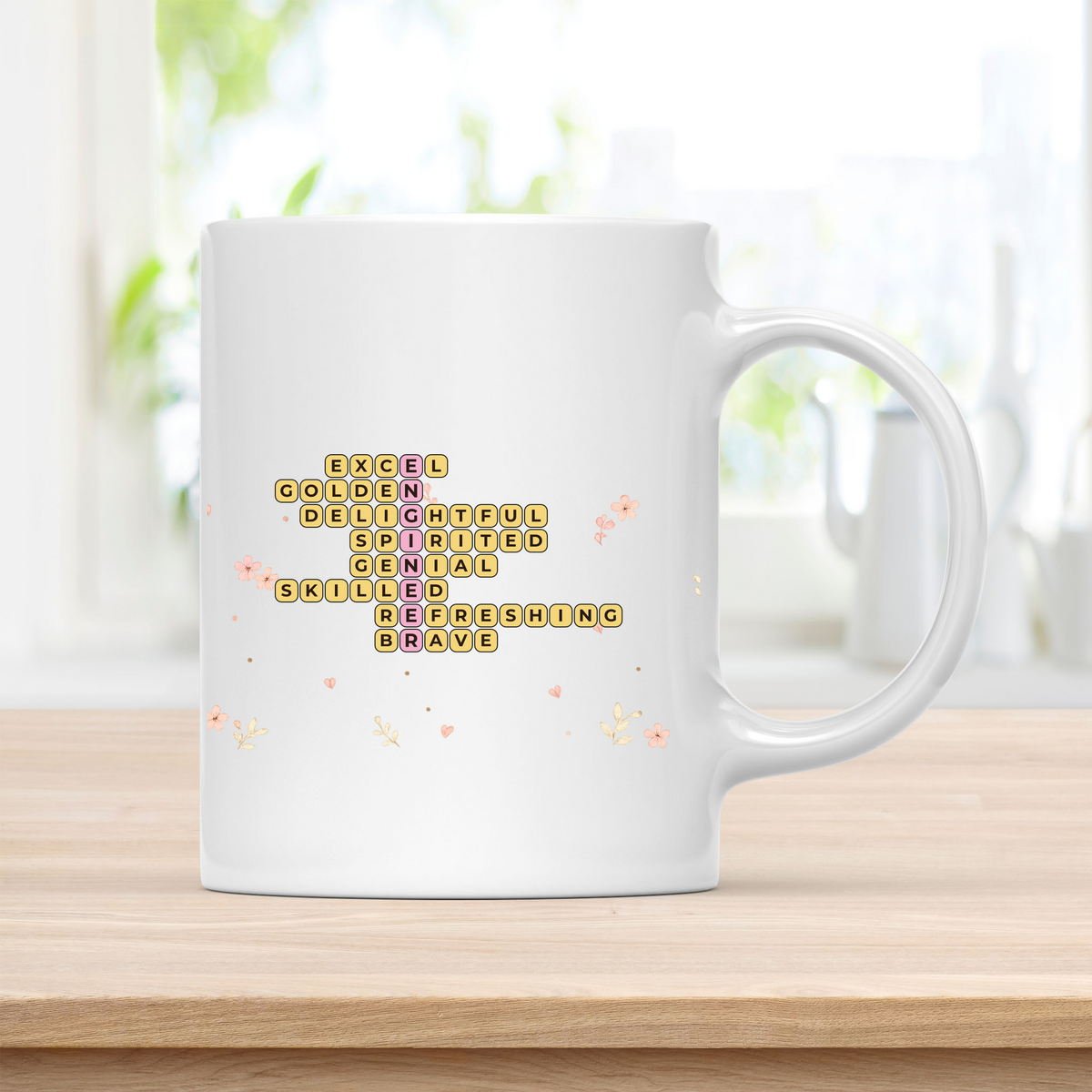 Personalized ENGINEER Crossword Mug – Meaningful Gift for Her customcat