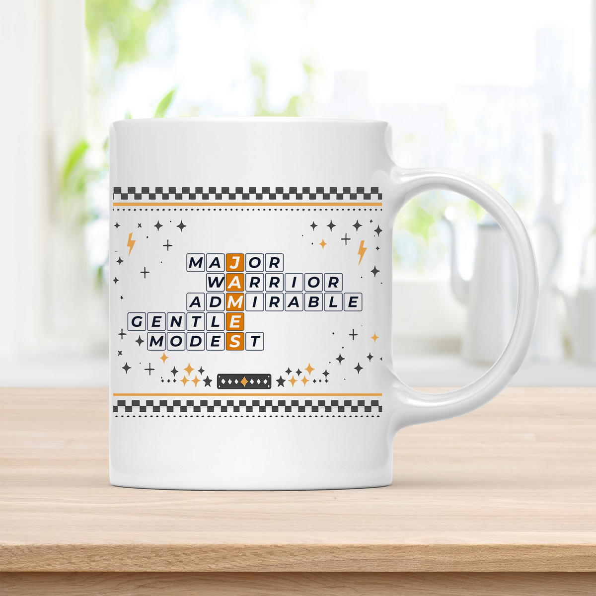 James Mug - Playful Crossword Design - 11oz Ceramic Mug customcat