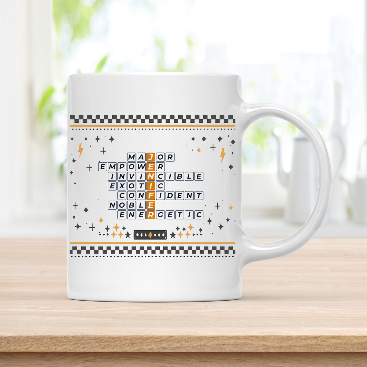 Jenifer Invincible Empower ceramic mug for the home and office customcat