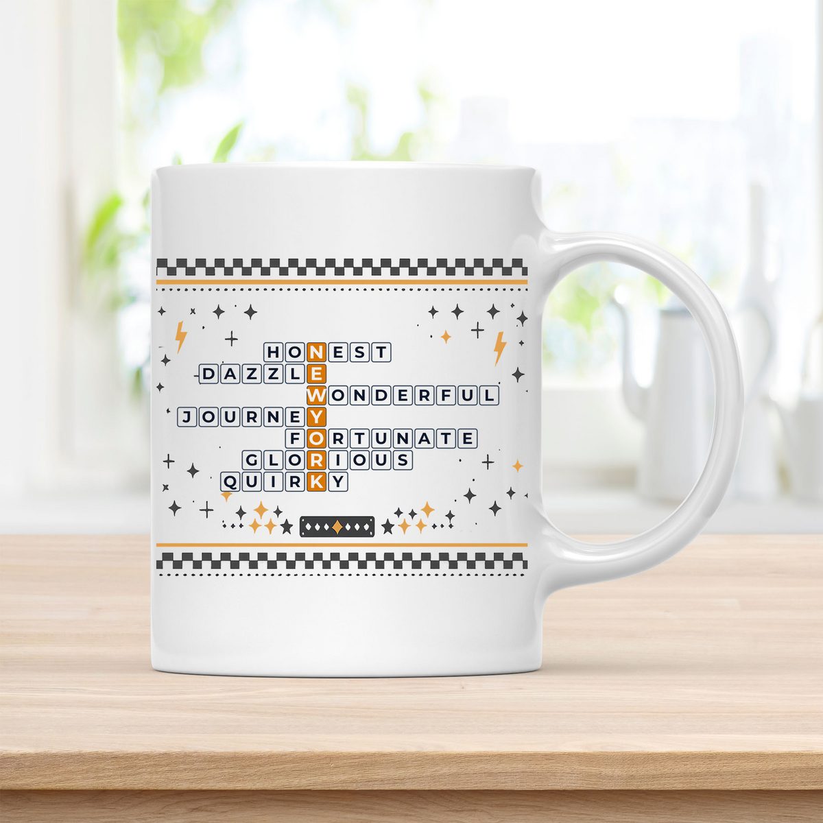 New York Crossword Mug: Display Your Pride with Positive Words customcat