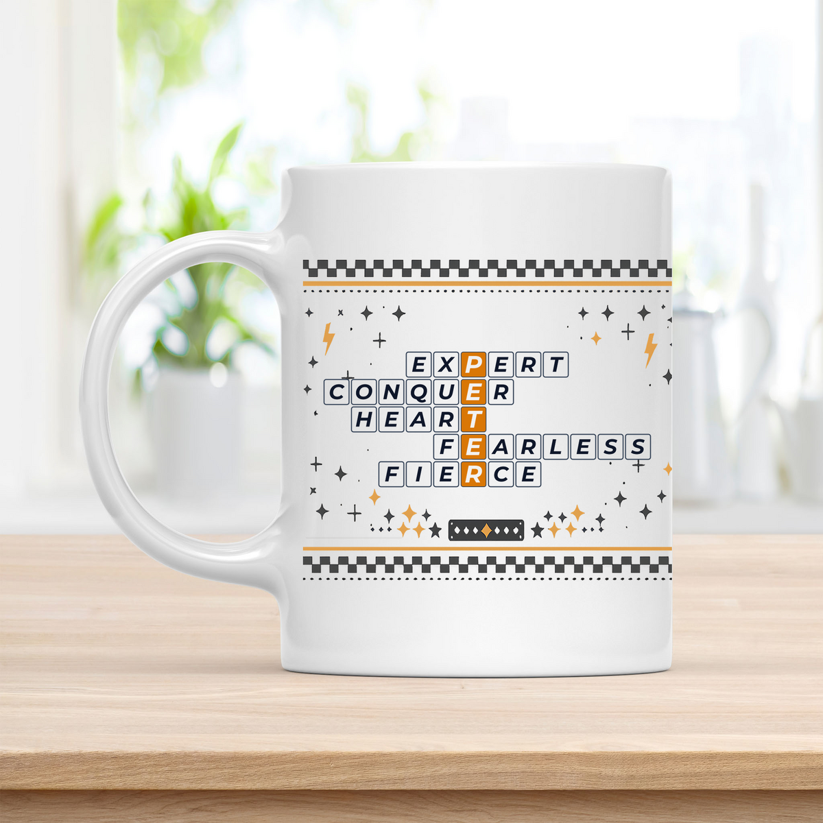 Peter Mug - Playful Crossword Design - 11oz Ceramic Mug customcat