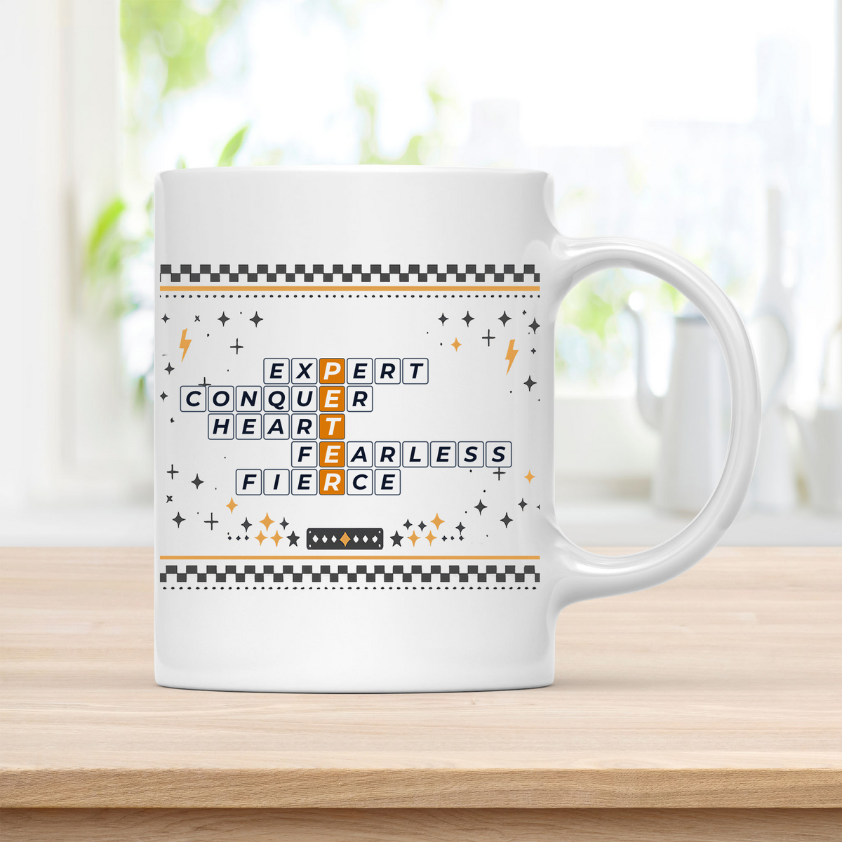 Peter Mug - Playful Crossword Design - 11oz Ceramic Mug customcat