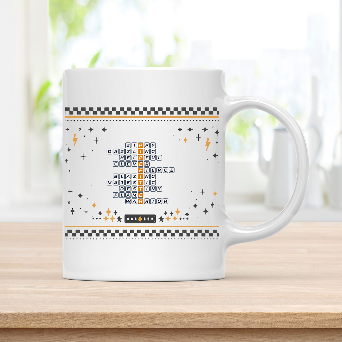 Pipefitter Gift - Playful Crossword Design - 11oz Ceramic Mug customcat