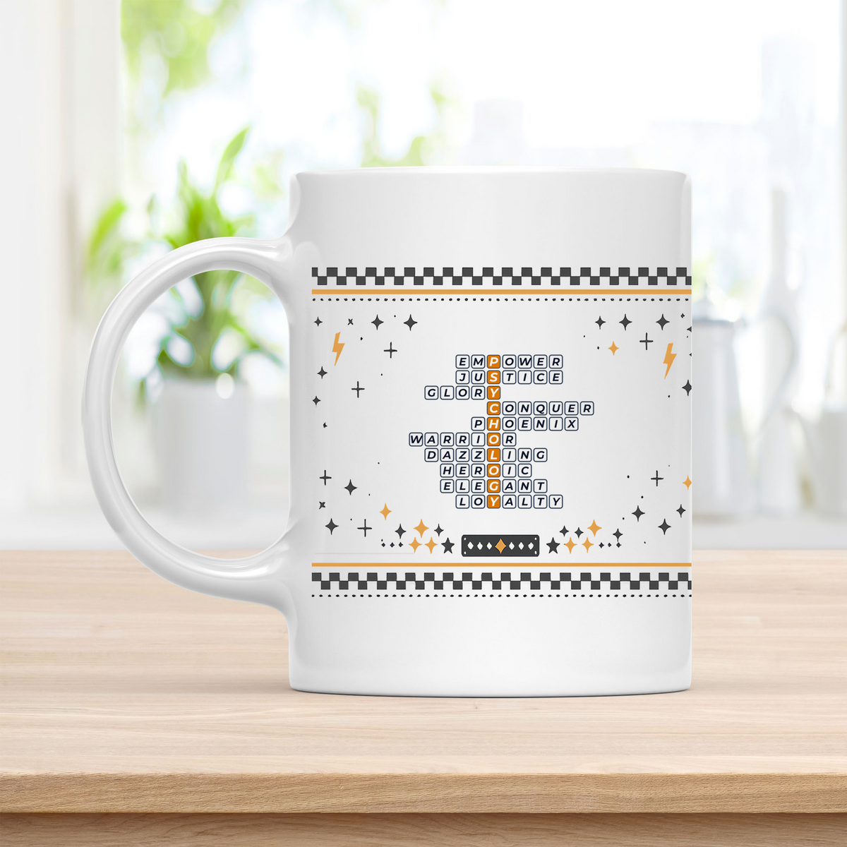 Psychology Gift - Bold Crossword Typography - 11oz Ceramic Mug customcat