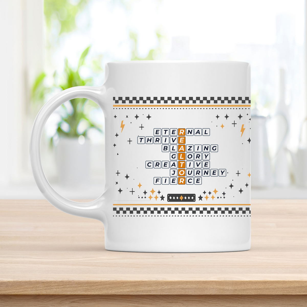 Realtor Gift - Sleek Crossword Layout - 11oz Ceramic Mug customcat