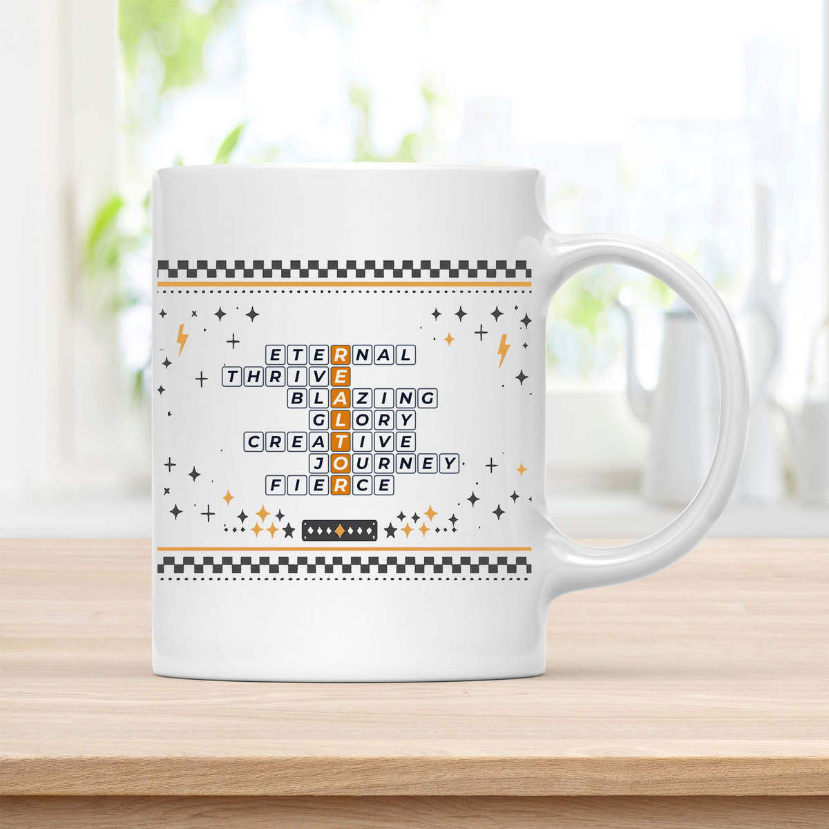 Realtor Gift - Sleek Crossword Layout - 11oz Ceramic Mug customcat