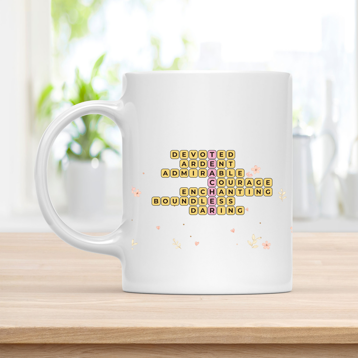 Personalized TEACHER Crossword Mug – Meaningful Appreciation Gift customcat