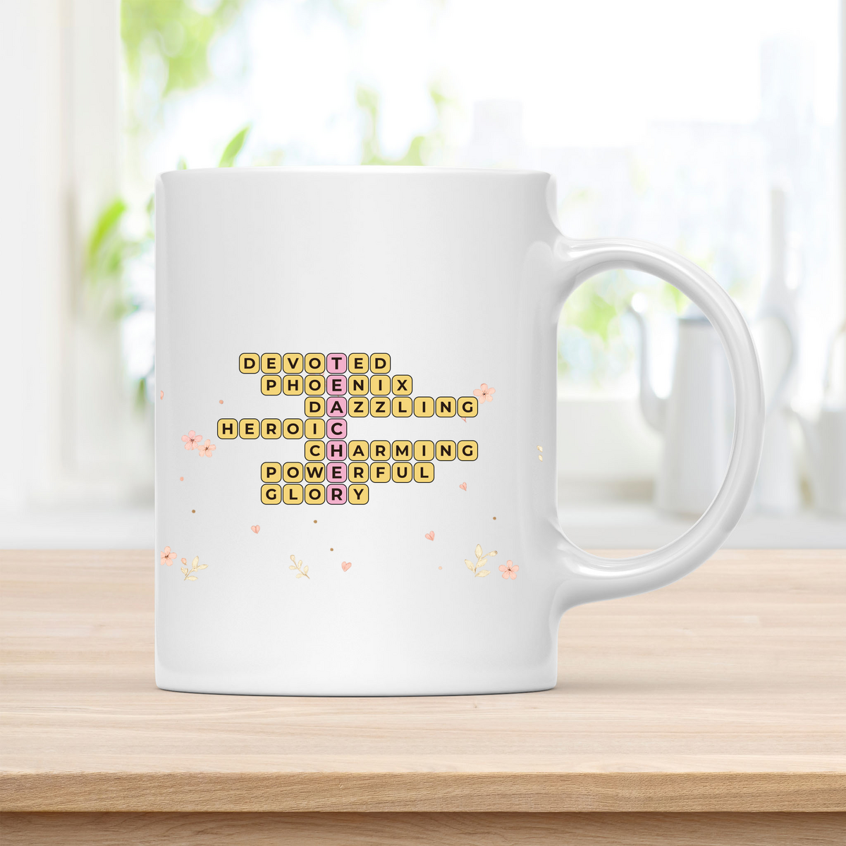 Personalized TEACHER Crossword Mug – Unforgettable Retirement Gift customcat