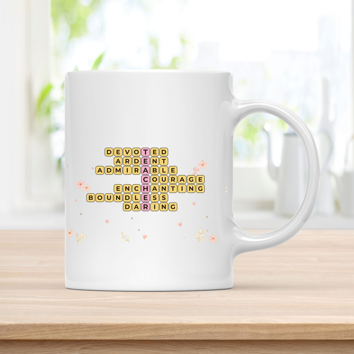 Personalized TEACHER Crossword Mug – Meaningful Appreciation Gift customcat
